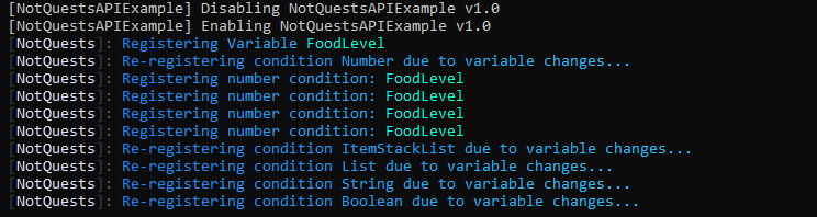 Registering the variable in the console